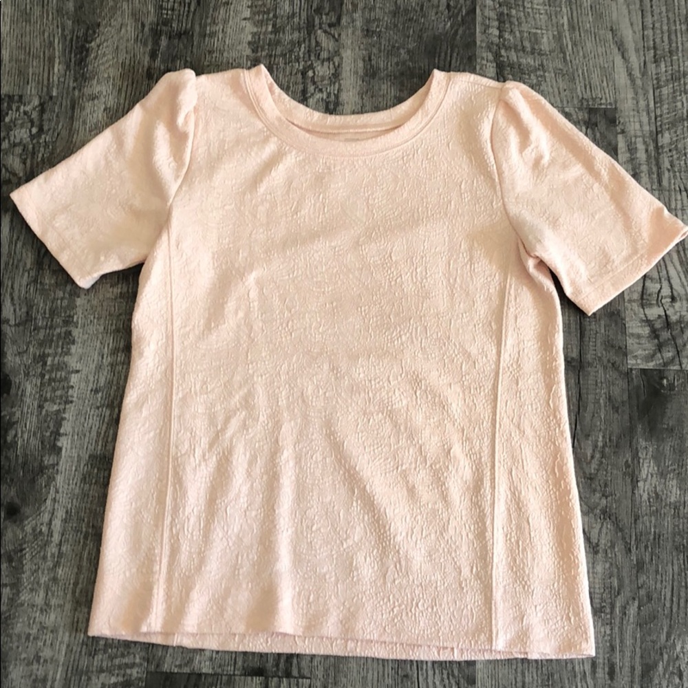 Ann Taylor loft blush pink short sleeve top